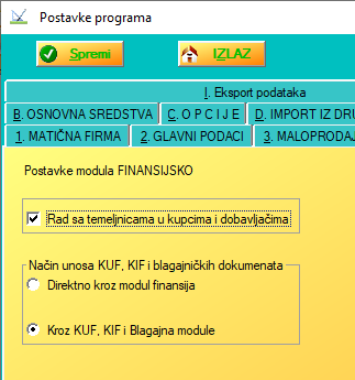 Opcije finansije